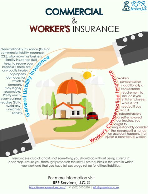 General liability insurance will insure you against any costs you face in the time your business or job causes injury or damage, whereas worker's compensation is additionally a considerable requirement to include if you enlist employees. #commercial_insurance #workers_insurance #rpr_services #property_preservation_insurance #preservation_company Commercial Insurance Marketing Ideas, Property Preservation, Insurance Marketing, Commercial Insurance, Liability Insurance, Handyman Services, Work Study, Insurance Agency, Business Insurance