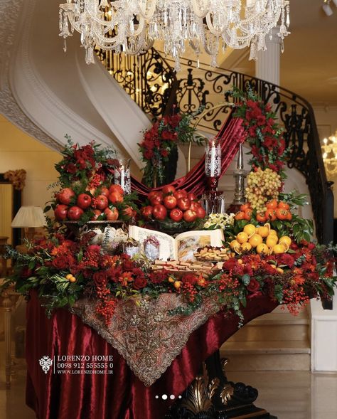 Yalda Ideas, Yalda Night Ideas Decor, Yalda Decoration, Shab Yalda Decoration, Yalda Design Idea, Yalda Design, Shabe Yalda, Wedding Welcome Table, Pomegranate Decor