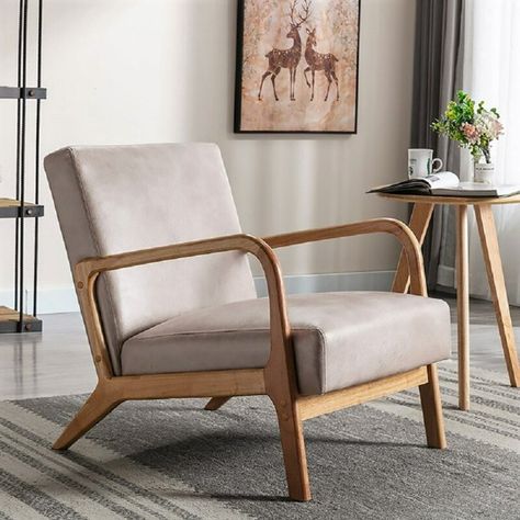 Glostrup 25.2'' Wide Armchair - Walmart.com Hunt House, Mid Century Modern Accent Chairs, Arm Design, Modern Accent Chair, Mid Century Modern Decor, Armchair Vintage, Cottage Living, Upholstered Arm Chair, Mid Century Modern Style