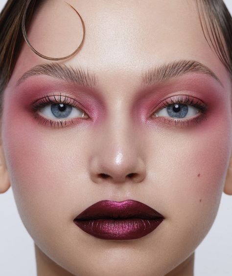 Editorial Blush Makeup, Monochrome Pink Makeup, Pale Makeup, Red Blush, Blush On Cheeks, Pink Makeup, Editorial Makeup, Blush Makeup, Editorial