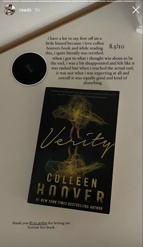 Colleen Hoover Book Review, Verity By Colleen Hoover, Colleen Hoover Book, A Little Life Book, Amused Quotes, Coquette Dark, Teenage Books To Read, Books Novels, Book Reading Journal