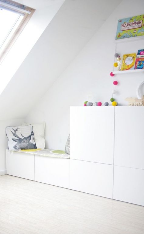 33 Ways To Use IKEA Besta Units In Home Décor - DigsDigs Ikea Bestå Hack, Ikea Hack Kids, Interior Ikea, Besta Ikea, Ikea Kids, Ikea Besta, Attic Bedroom, Kids Interior, Kids Playroom