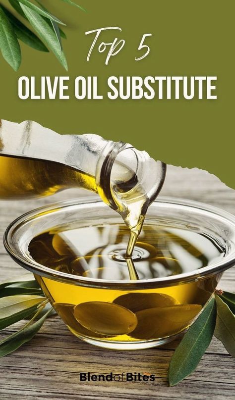 When dealing with ingredient substitutes, especially something as fundamental to food as oil, you need to consider several factors. Does it give the right taste? Are there any health risks? What are the benefits of substitute oil? Is it more suitable for cooking or baking? Check out the top 5 olive oil substitutes at www.blendofbites.com | food substitutions Substitute For Olive Oil, Oil Substitutions, Olive Oil Substitute, Vegetable Oil Substitute, Olive Oil Benefits, Oil Substitute, Deep Fried Food, Food Substitutions, Ingredient Substitutions