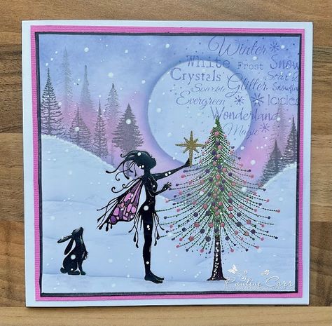 Lavinia Stamps Cards, Frosty Morning, Stamped Christmas Cards, Christmas Sparkle, Christmas Challenge, Lavinia Stamps, Wink Of Stella, Pink Cards, Creative Challenge