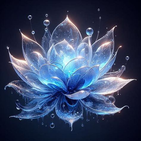 Magical Plants Fantasy Art, Blue Lotus Aesthetic, Glowing Wallpaper, Android Wallpaper Art, Facebook Cover Images, Dreamy Artwork, Recent Anime, Fantasy Props, Cute Flower Wallpapers