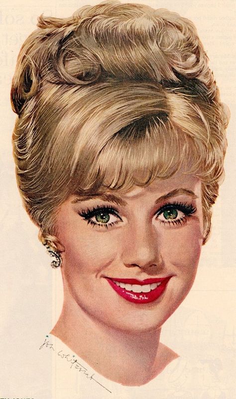 Jon Whitcomb, "Shirley Jones," for Lustre-Creme Shampoo, c1963 Jon Whitcomb, Arte Pin Up, Shirley Jones, Vintage Pinup, Vintage Pictures, Big Hair, Vintage Hairstyles, Vintage Beauty, Retro Art