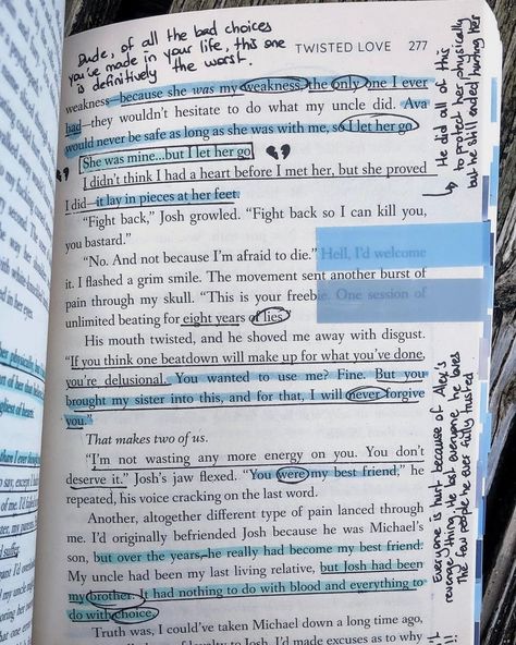 Book Annotation Twisted Love, Book Annotation Romance, Book Annotation For Beginners, Book Tag Ideas, Pretty Annotated Books, Annotating Twisted Love, Twisted Love Annotations Guide, Annotating Books Ideas, Book Annotation Ideas Aesthetic