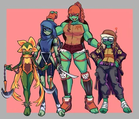 Rottmnt Genderbend, Teenage Mutant Ninja Turtles Oc, Ninja Turtles Oc, Female Ninja Turtle, Tmnt Human, Tmnt Girls, Tmnt Fanart, Tmnt Characters, Arte Ninja