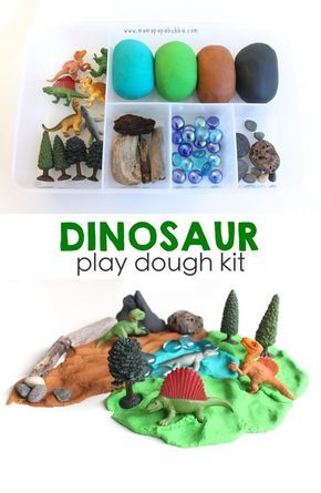 Dinosaur Playdough, Diy Play Doh, Play Doh Kits, Play Dough Kits, Playdough Party, Sensory Kits, Dough Ideas, Dinosaur Play, Playdough Activities