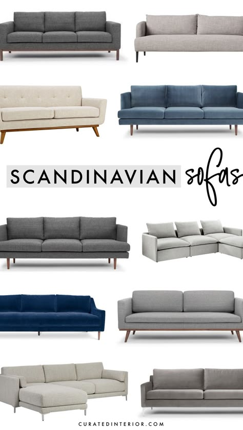 Scandi Sofas for the living room. Scandinavian Sofas are great for minimalist homes and gray furniture lovers! Scandi Sofa, Sofa Scandinavian Style, Scandinavian Livingroom, Sala Vintage, Scandinavian Home Interiors, Sofa Bed For Small Spaces, Gray Furniture, Scandinavian Sofas, Beds For Small Spaces