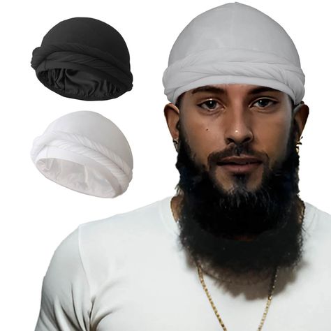 PRICES MAY VARY. Color Options: Available in 8 different colors for the men's head wrap. Size (Approx.): M: Suitable for head circumference 22.05-23.62 inches.Fitted sizes 7 - 7 1/2. With elastic, providing a comfortable fit for most boys, girls, men and women. L: Suitable for head circumference 23.63-25.2 inches. Fitted sizes 7 1/2 - 8. If your head circumference is larger, you can choose this size Comfortable to Wear: The inner liner of the turban hair scarf is made of silk, while the outer li Mens Head Wrap, Men Turban, Sleeping Bonnet, Afro Hairstyles Men, Loose Tie, Bald Man, African Head Wraps, Head Wrap Scarf, Hair Cover