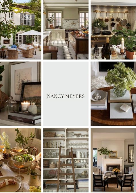 #nancymeyersaesthetic Nancy Myers Style Apartment, Nancy Meyers Lifestyle, Nancy Meyers Garden, Nancy Meyers Fireplace, Modern Nancy Meyers Interiors, Nancy Meyers Gallery Wall, Nancy Mayer Aesthetic, Nancy Meyers Exterior, Nancy Meyers Aesthetic Small House