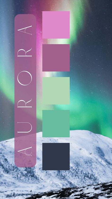 Aurora Color Palette by Felicity & Lilac Events Aurora Borealis Palette, Aurora Borealis Color Palette, Northern Lights Color Palette, New Years Color Palette, Aurora Color Palette, Opal Color Palette, Northern Lights Decorations, Stitch Palette, Cookies House