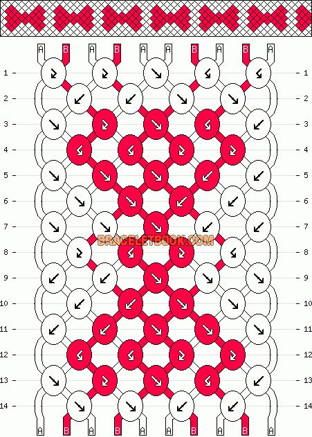 Normal Friendship Bracelet Pattern #11581 - BraceletBook.com Bow Friendship Bracelet Pattern, Bow Bracelet Pattern, Bow Friendship Bracelet, Hello Kitty Friendship Bracelet Pattern, Hello Kitty Friendship Bracelet, Hello Kitty Bracelet Pattern, Friendship Embroidery, Embroidery Floss Bracelets, Floss Bracelets