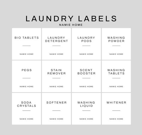 White Laundry Labels - Namie Home Laundry Labels, Mrs Hinch, Laundry Pods, White Laundry, Scent Booster, Washing Powder, Sticker Inspo, Waterproof Labels, Pantry Labels