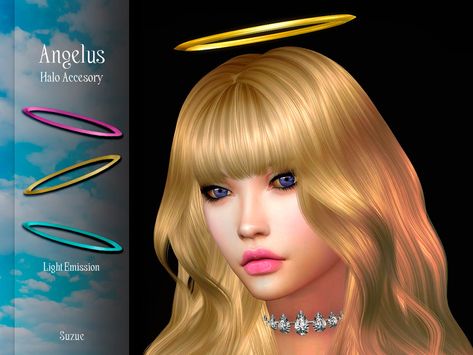 The Sims Resource - Angelus Halo Accesory Angel Halo, Peach Necklace, Cat Headband, Halo Headband, Sims 4 Dresses, Angel Earrings, Sims House Design, Elf Ears, Belly Piercing