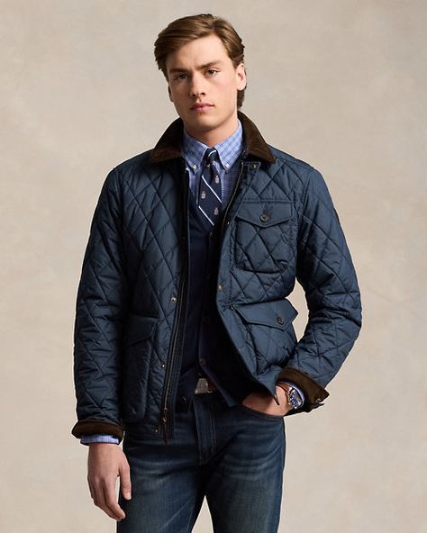 Men's Water-Repellent Quilted Jacket | Ralph Lauren Quilted Jacket Outfit, Mens Designer Coats, Ralph Lauren Store, Quilted Jacket Men, Polo Sport, Jacket For Men, Coat Design, Mens Fall, Polo Ralph Lauren Mens