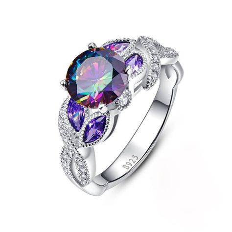 Creative Colorful Water Drop Copper Crystal Zircon Ring , #sponsored, #Water, #Drop, #Creative, #Colorful, #Zircon #affiliate Heart Shaped Wedding Ring, Rainbow Topaz Ring, Shaped Wedding Ring, Rainbow Topaz, Womens Rings Fashion, Harry Winston, Anniversary Jewelry, Rhinestone Ring, Mystic Topaz