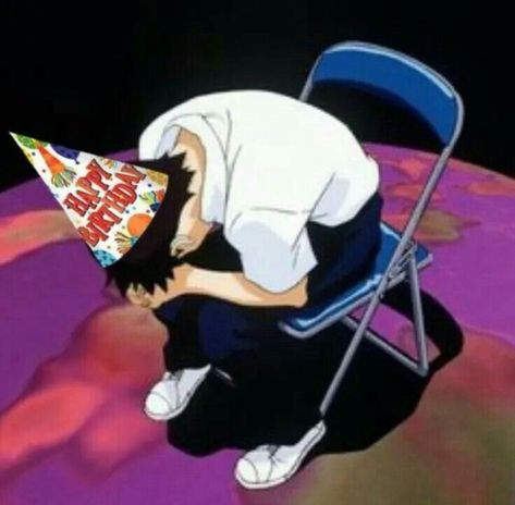 Happy Birthday Ig, Birthday Ig, Neon Evangelion, Birthday Meme, Wholesome Memes, Meme Faces, Neon Genesis Evangelion, A Chair, Reaction Pictures