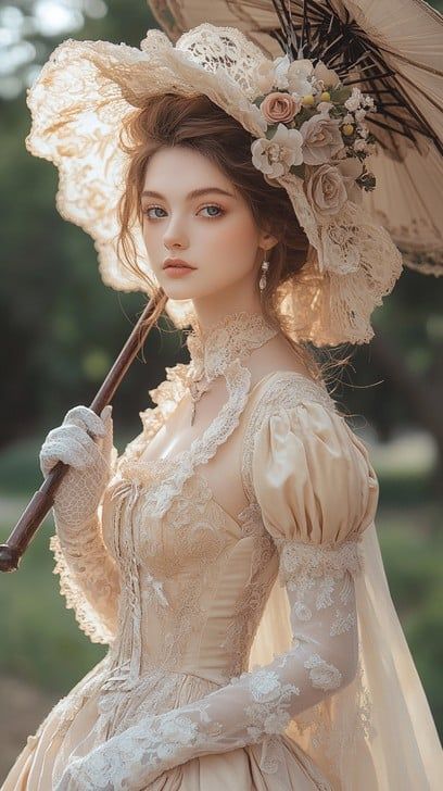 Victorian Photoshoot, Gown Poses, Victorian Gown, Lace Parasol, Victorian Paintings, Vintage Cottagecore, Vintage Lady, Victorian Lady, Vintage Gowns