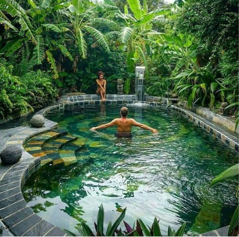 ... because someday I will get to go to amazing places... Kleiner Pool Design, Kolam Koi, Tropical Backyard, Small Pool Design, Desain Lanskap, Natural Swimming Pools, Piscina Natural, Pool Garden, Dream Pools