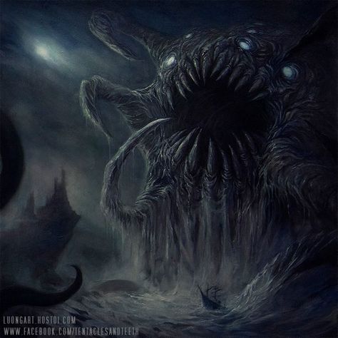 Lovecraft Art, Creature Fantasy, Weird Fiction, Lovecraftian Horror, Dark Creatures, Eldritch Horror, Cthulhu Mythos, Giant Monsters, Cosmic Horror