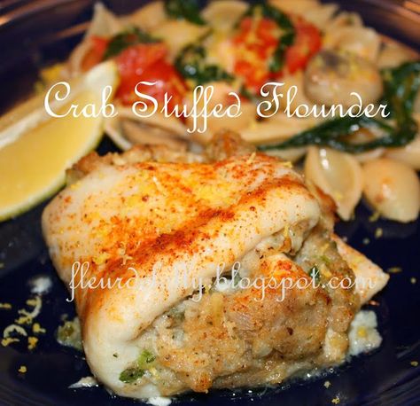 Stuff Flounder Recipes, Crab Stuffed Flounder, Flounder Fish Recipes, Stuffed Flounder, Flounder Recipes, Jumbo Lump Crab, Lump Crab Meat, Seafood Dish Recipes, Fish Recipes Baked