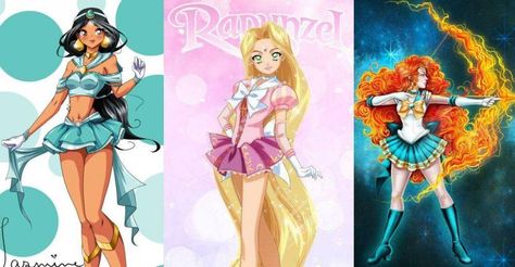 22 Disney Princesses As Sailor Moon Characters Captain America Photos, Sailor Moon Characters, Crossover Art, Favorite Disney Princess, Disney Character Drawings, Draw Comics, Sailor Princess, Disney Crossover, Character Drawings