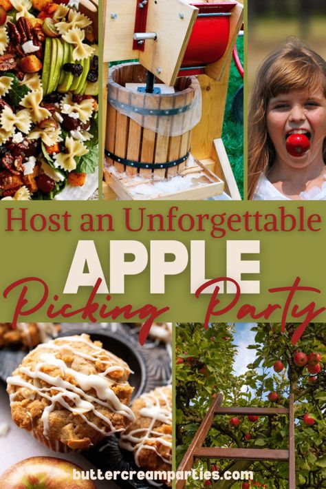 Host the best apple picking party this year with fun apple themed games, fall apple recipes, and apple party decorations! Rather then spend all your money at the local fall festival, just pick the apples there and save the money on games and food to have all your friends and family over for an apple picking party. Fun family style apple games and how to decorate for the apple picking party also at buttercreamparties.com! Apple Picking Party, Apple Games, Apple Party, Fall Apple Recipes, Apples To Apples Game, Fall Cookies, Unique Fall, Thanksgiving Appetizers, Fall Apples