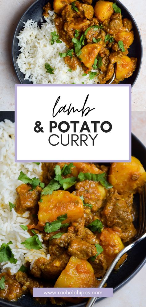 This simple home-style Lamb & Potato curry is a British takeaway favourite, but so much tastier and very easy to make at home. British Takeaway, Aloo Gosht, Good Playlist, Lamb Curry Recipes, Slow Cooker Lamb, Slow Cooked Lamb, Lamb Dishes, Lamb Curry, Takeout Food