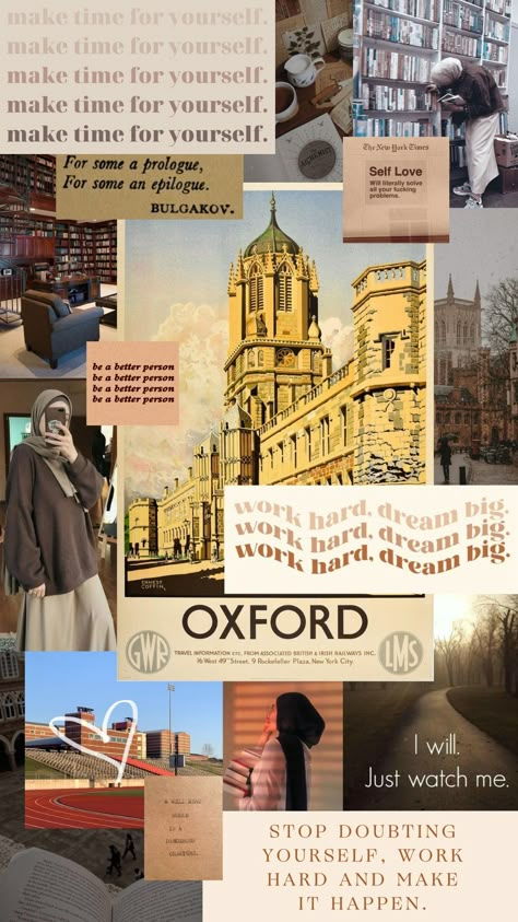 Vision Board For Students, University Study Motivation, Oxford University England, University Vision Board, University Inspiration, Oxford College, Oxford Travel, Dream University, College Vision Board