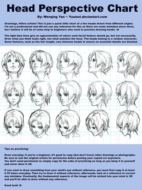 How to draw - Album on Imgur Head Perspective, Yuumei Art, 얼굴 드로잉, 얼굴 그리기, Drawing Heads, Poses References, Head Hair, Guided Drawing, Art Instructions