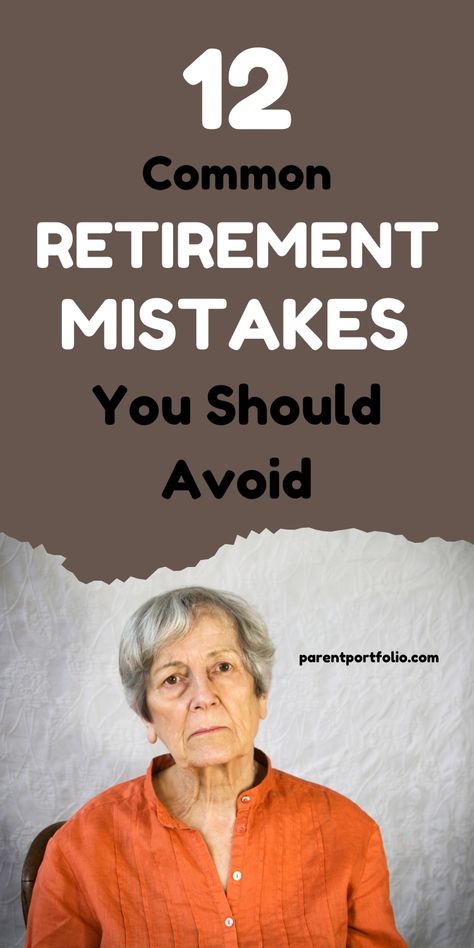 "Steer clear of pitfalls with our guide on 12 common retirement mistakes you should avoid. From neglecting tax strategies to failing to diversify, ensure your retirement planning is on track for a secure and comfortable future. Essential reading for soon-to-be retirees!" How To Save For Retirement, Retire Early Tips, Transition To Retirement, How Much To Save For Retirement, Early Retirement Planning, Retirement Lifestyle, Retirement Strategies, Preparing For Retirement, Retirement Advice