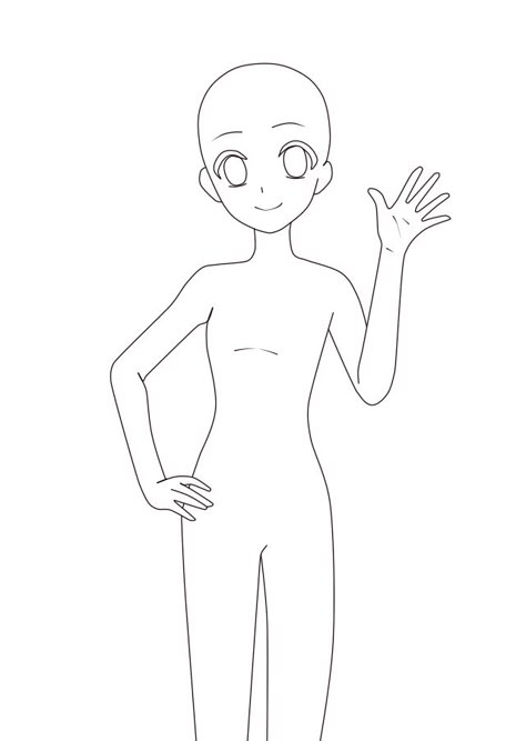 Ych Base, Drawing Anime Bodies, Poses Anime, Cartoon Body, Anime Reference, Manga Poses, Girl Drawing Sketches, Body Pose Drawing, Drawing Anime Clothes