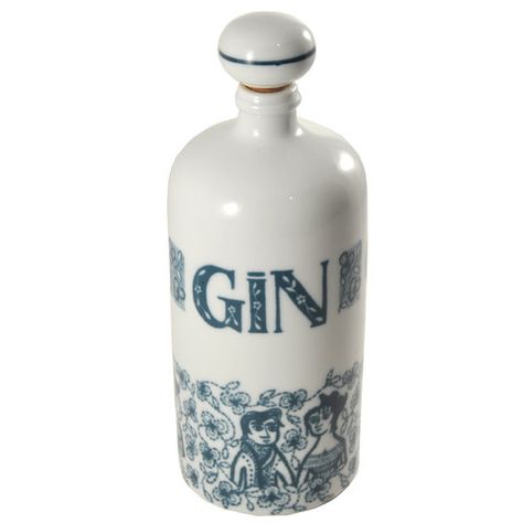 Vintage Altenkunstadt White & Blue Ceramic Gin Decanter, Cork Top. TheHourShop.com. #allthingscocktail Gin Bottle Vase, Cool Decanters, Montgomery Homes, Gin Decanter, Vintage Decanter Set, Vintage Decanter, Vintage Decanter Antiques Atlas, Liquor Decanter, Vintage Pitchers