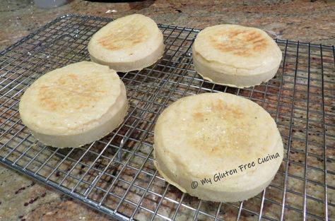 Cassava English Muffins – My Gluten Free Cucina Healthy English Muffin Recipe, Cassava Flour Pumpkin Muffins, Pumpkin Cassava Muffins, Gluten Free Bread Cassava Flour, Aip Cassava Flour Muffins, Aip Cassava Bread, Healthy English Muffin, Vegan English Muffins, Gluten Free Bread Flour