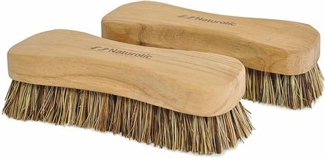 Amazon.com: Naturolic All-Natural Wooden Scrub Brush Set | Wooden Handle | Palmyra Bristle Brush for Cleaning | Eco Friendly Cleaning Products | Scrub Brush Set of 2 : Home & Kitchen How To Clean Birkenstocks, Eco Friendly Cleaning, Scrub Brushes, Eco Friendly Cleaning Products, Interior Design Advice, Cleaning Items, Bristle Brush, Scrub Brush, Cleaning Materials