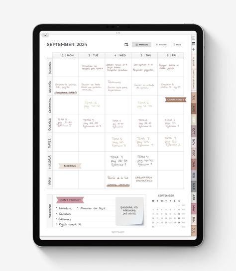 Teacher digital planner 2024-25 - Portrait version aestheticplanners #downloadplanner #freebieplanner #planneraesthetic🌱. Planner Weekly Layout, Agenda Digital, Baby Shower Planner, Digital Planner Template, Planner Writing, Marketing Planner, Small Business Planner, Planner Ipad, Lesson Planner