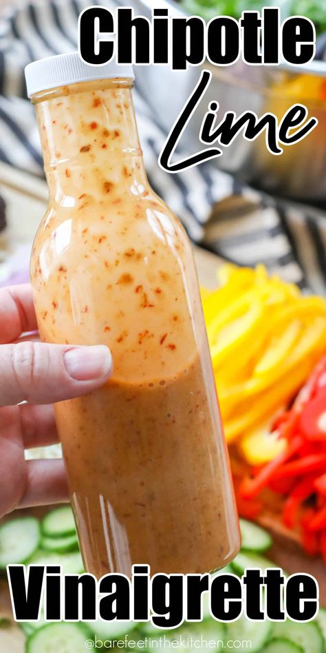 Chipotle Vinaigrette Chipotle Vinaigrette Dressing, Chipotle Salad Dressing, Homemade Ranch Salad Dressing, Chipotle Salad, Chipotle Vinaigrette, Blueberry Vinaigrette, Lime Salad Dressing, Lime Salad, Ranch Dressing Recipe Homemade