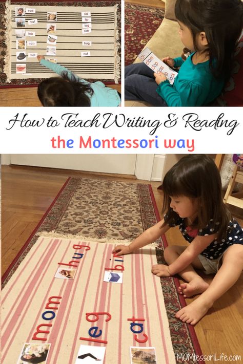 Preschool Homeschool Room, Montessori Reading, How To Teach Writing, Montessori Activities Preschool, Montessori Kindergarten, Montessori Parenting, Montessori Language, Teach Writing, Montessori Elementary