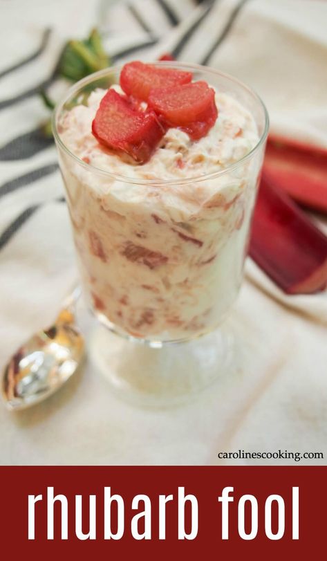 Rhubarb fool is a classic British dessert that's an easy delight you need to try. Light, creamy, tart and flavorful, it shows rhubarb off at it's finest. #rhubarb #dessert #britishfood Rhubarb Mousse, Rhubarb Fool, Rhubarb Dessert, Blue Jean Chef, Easiest Dessert, Rhubarb Compote, Rhubarb Desserts, British Desserts, Rhubarb Recipes