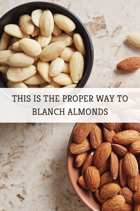 Blanching almonds yourself is super simple. It just takes some time to peel away all of the skins. #almonds #cookingtips #kitchenhacks #cookingathome Blanching Almonds, Blanched Almonds, Peeling Skin, Raw Almonds, Lchf Recipes, Cooking Hacks, Toasted Almonds, Serious Eats, Food Preservation