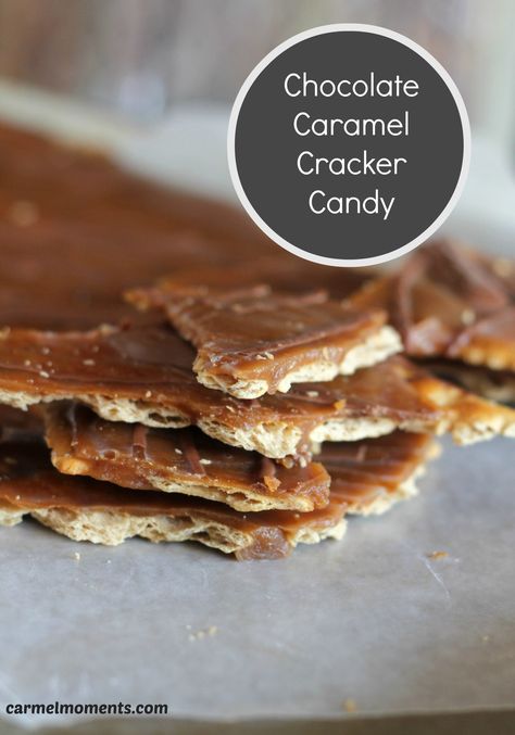 Chocolate Caramel Cracker Candy Carmel Chocolate, Gifts From The Kitchen, Candy Caramel, Cracker Candy, Saltine Crackers, Cracker Recipes, Sweet Recipes Desserts, Homemade Caramel, Homemade Candies