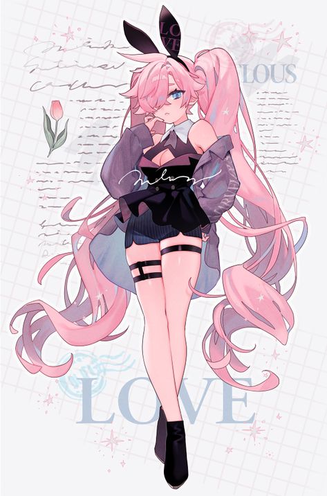 Pink Hair Reference, Pink Haired Character Design, Pink Haired Girl Art, Cute Character Poses, Cute Art Styles Anime, Pink Character Design, Pink Hair Drawing, Pink Hair Character, Character Design Cute