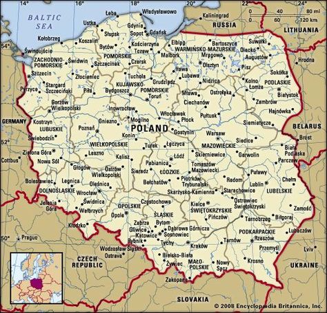 Poland. Polish Genealogy Ancestry, Eastern Europe Map, Poland Facts, Map Of Poland, World Map With Countries, Poland Map, Poland History, European Map, China Map