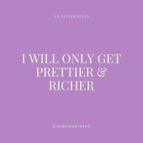 ❤️ to affirm❣️ Say it with me ladies, “I will only get prettier and richer.” Yasss Queen. #entrepreneurlife #digitalceo #digitalentrepreneur #digitalmarketing #contentcreator #onlinebusiness I Just Keep Getting Prettier, Get Prettier, 2025 Prayer, Dream Life Vision Board, 2025 Year, Digital Entrepreneur, Self Concept, Life Vision Board, Life Vision