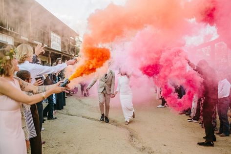 Orange And Pink Wedding, 70s Wedding, Wedding Exit, Wedding Send Off, Pinterest Wedding, Wedding Exits, Gender Reveals, Dresses Unique, Rainbow Wedding