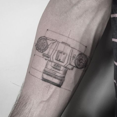 Blueprint Tattoo, Camera Blueprint, Camera Tattoo Design, Photographer Tattoo, Camera Tattoos, Photography Tattoo, Literary Tattoos, Camera Tattoo, Sick Tattoo