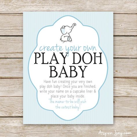 Play Doh Baby, Storybook Theme, Elephants Playing, Baby Shower Activity, Baby Inside, Baby Shower Vintage, Multiplication For Kids, Fun Baby, Baby Shower Activities