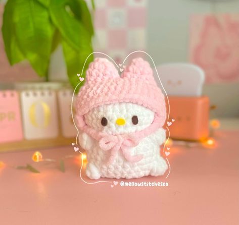 no sew my melody 🫶🏼🩷 this was a pattern test for @_stitched_creations !! i had the honor of testing for her again, and her patterns do not disappoint!! she is a perfect make for markets and they sell really well!! go grab yourself a copy 💕 🏷️ #crochetsanrio #mymelody #cutecrochet #crochet #crochetwithme #marketmakes #crochetmarket My Melody Crochet, Crochet Stuff, No Sew, My Melody, A Pattern, Cute Crochet, Sewing Patterns, Crochet Patterns, Felt